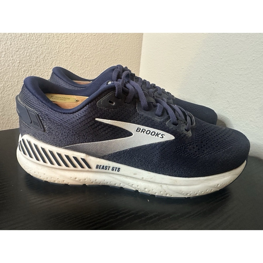 Brooks Beast GTS 24 Mens Size 9.5 Blue White Athletic Running Shoes Sneakers
